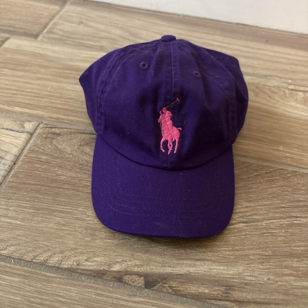 Ralph Lauren Kids Purple Cotton Canvas Embroidered Pony Baseball Cap Size 4-6x